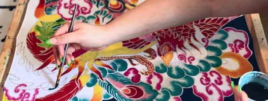 Make and Paint a Malaysian Batik Scarf in Aventura, Florida