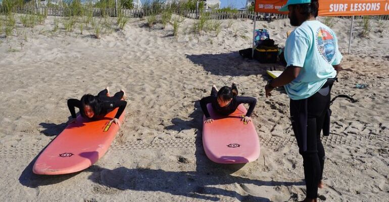 Arverne Surfing Lesson with Sierra Surf School on Long Island