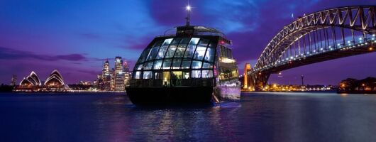 Sydney Harbour Glass Boat Dinner Cruise with 4 Course Meal