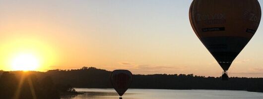 Yarra Valley Ballooning with Vineyard and Mountain Views