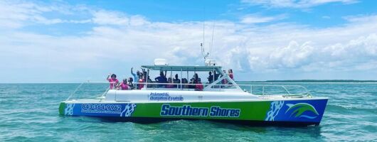 Catamaran Dolphin Cruise in Myrtle Beach with Barrier Island Stop