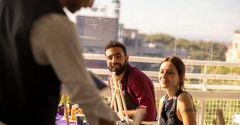 Rome Wine and Canvas Painting Experience