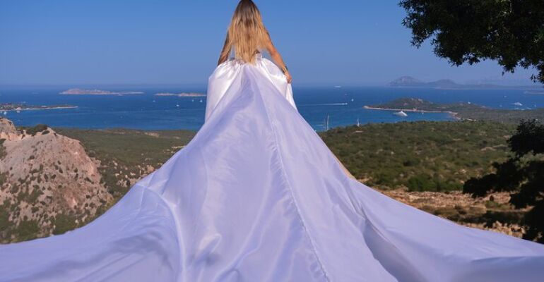Porto Cervo Luxury Flying Dress Photo Shoot